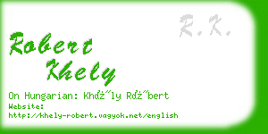 robert khely business card